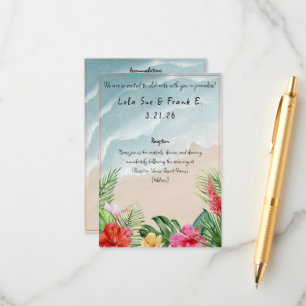 Paradise Blooms Wedding Enclosure Card