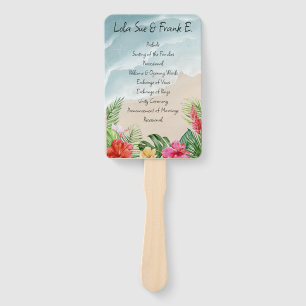 Paradise Blooms Wedding Program Fan