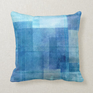 'Paradise' Blue Abstract Pillow