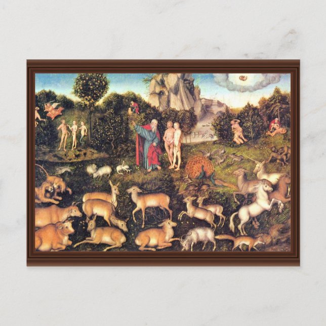 Paradise By Cranach D. Ä. Lucas (Best Quality) Postcard (Front)