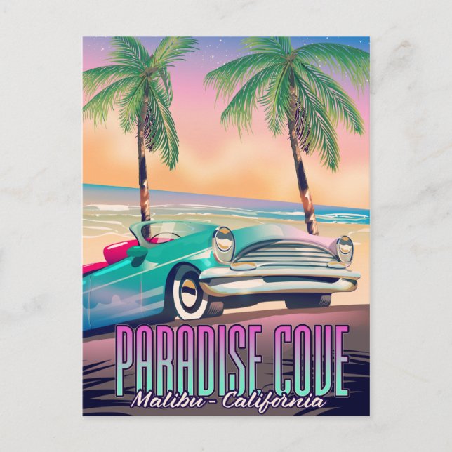 Paradise Cove,Malibu,California travel poster Postcard (Front)