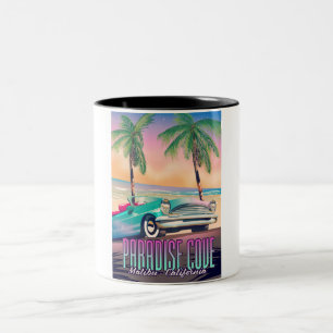 Paradise Cove,Malibu,California travel poster Two-Tone Coffee Mug