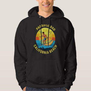 Paradise Dad Surfing California Beach Hoodie