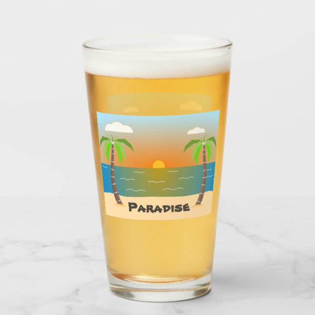 Paradise Drinking Glass (Front Filled)