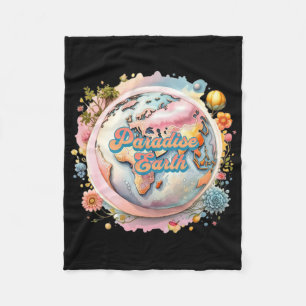 Paradise Earth Planet In Pastel Colours Sticker Fleece Blanket