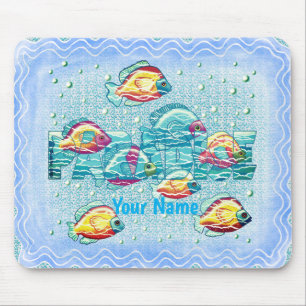 Paradise fish custom name mouse pad