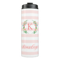 Paradise Floral and Stripes Monogram