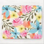 Paradise Floral Print Mouse Pad<br><div class="desc">Hand painted tropical floral design by Shelby Allison.</div>