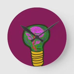 Paradise in a Light Bulb Round Clock