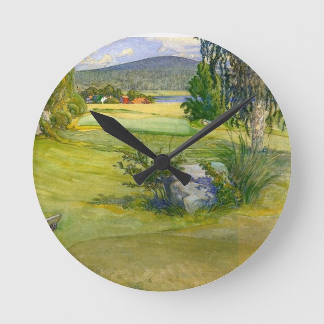 Paradise in Sweden 1910 Round Clock (Front)