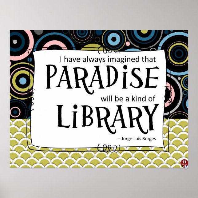 Paradise is a Library Poster (Front)