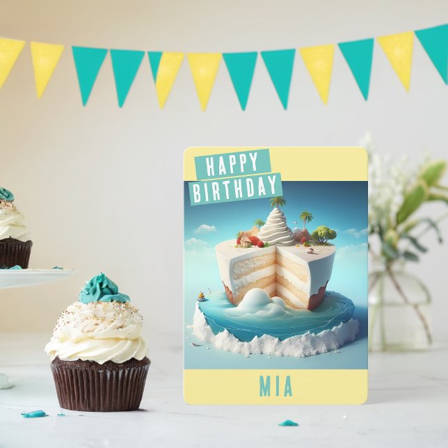 Paradise island Birthday Card (Creator Uploaded)