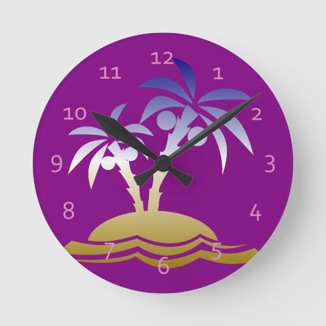 Paradise Island Round Clock (Front)