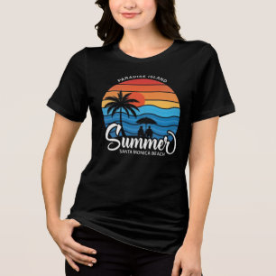 Paradise Island Santa Monica Beach-35307 Hoodie Tri-Blend Shirt