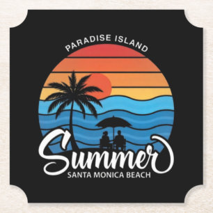 Paradise Island Santa Monica Beach-35307 Paper Coaster
