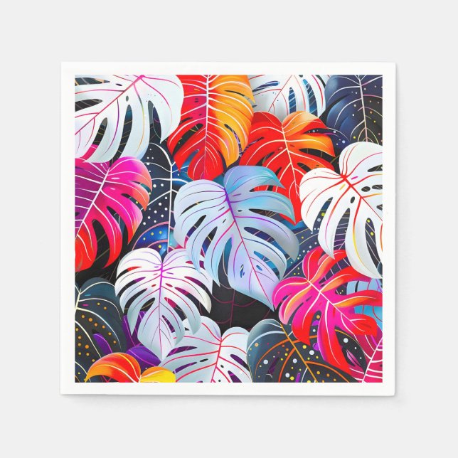 Paradise Jungle Tropical Foliage Napkin (Front)