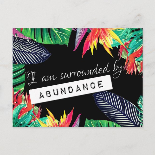 Paradise Law of Attraction Abundance Affirmation Postcard (Front)