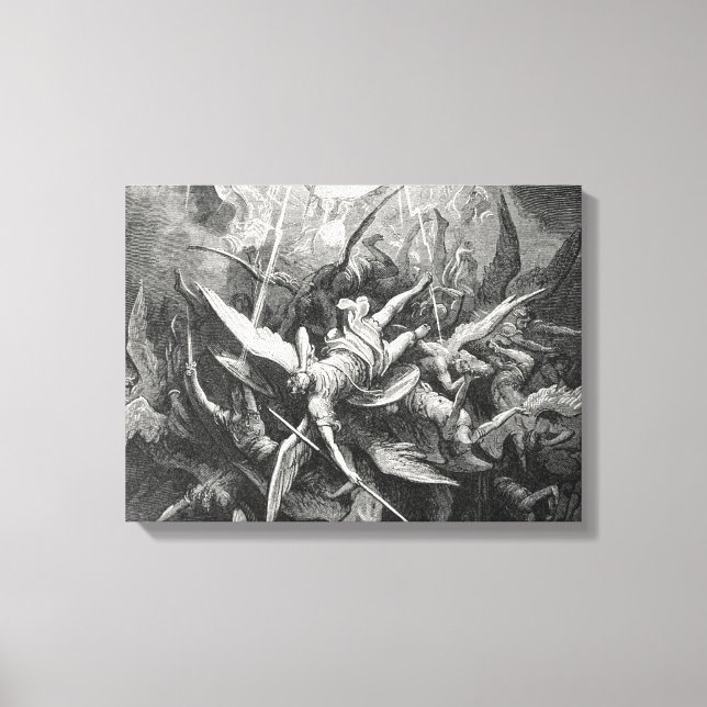Paradise Lost Fall Of Rebel Angels Gustave Dore Canvas Print (Front)