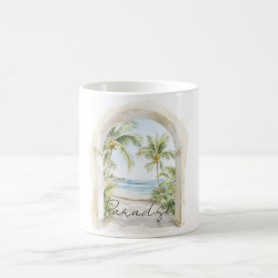 Paradise Ocean View Tropical Palm Trees Coffee Mug