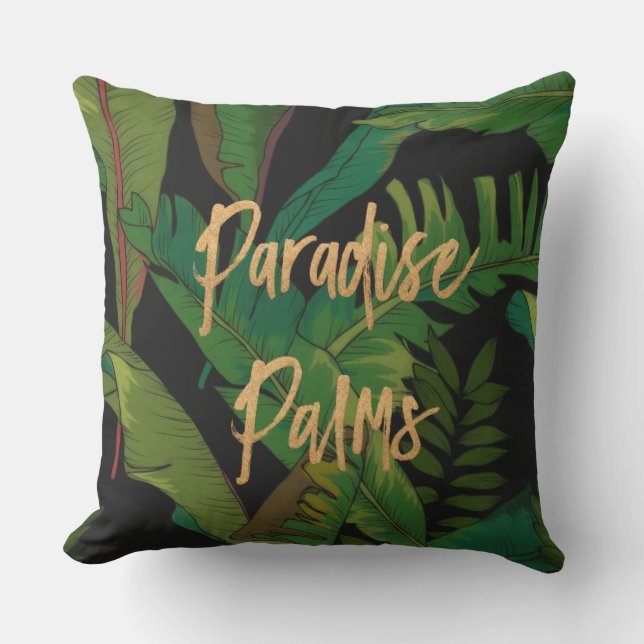 Paradise Palm Hawaiian Reversible- Multi coloured Cushion (Front)