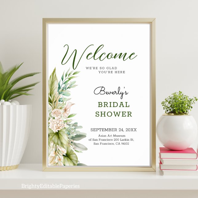 Paradise Pampas Bridal Shower Welcome sign (Creator Uploaded)