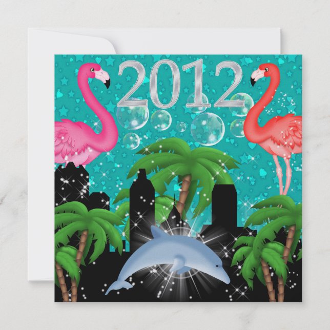 Paradise Party in Style Bright Lights - SRF Invitation (Front)