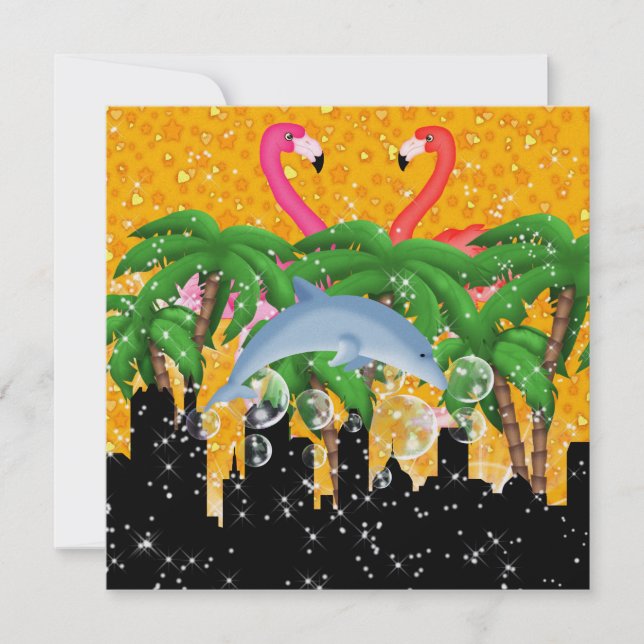 Paradise Party in Style Bright Lights - SRF Invitation (Front)
