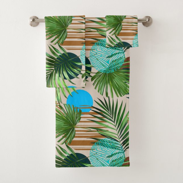 Paradise Plants Hawaiian Pattern  Bath Towel Set (Insitu)