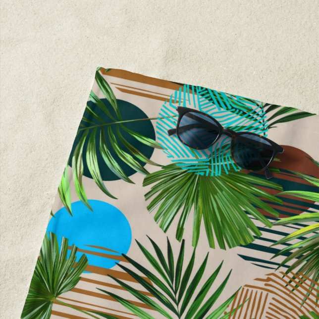 Paradise Plants Hawaiian Pattern  Beach Towel (In Situ)