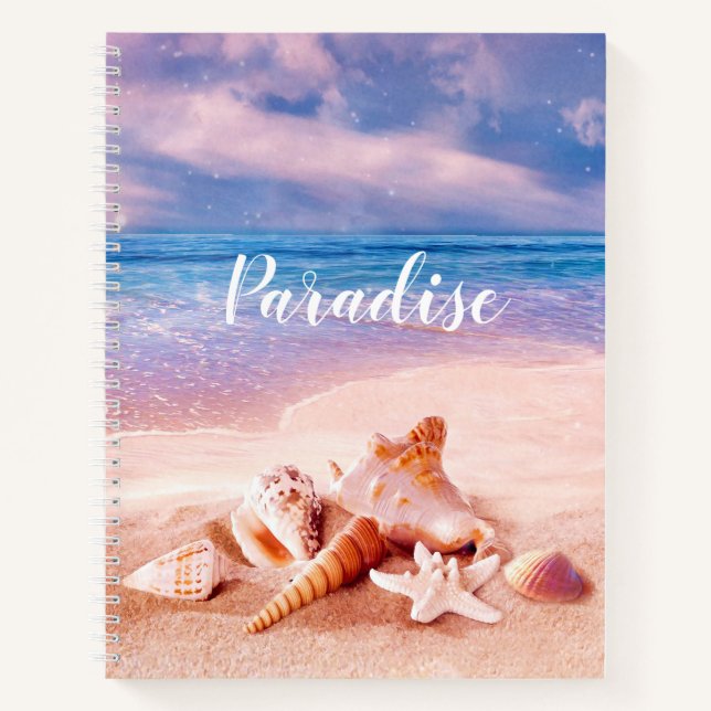 Paradise Sea Beach Shells Notebook (Front)