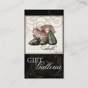 Paradise Shells Black Cream - Gift Store Business Business Card