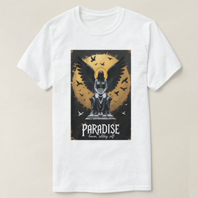Paradise Solitary Angel Art  T-Shirt (Design Front)