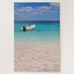 Paradise - Speedboat in the blue sea Jigsaw Puzzle