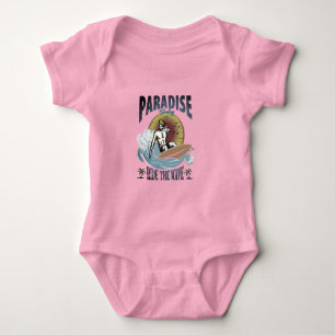 paradise surfing ride the wave baby bodysuit