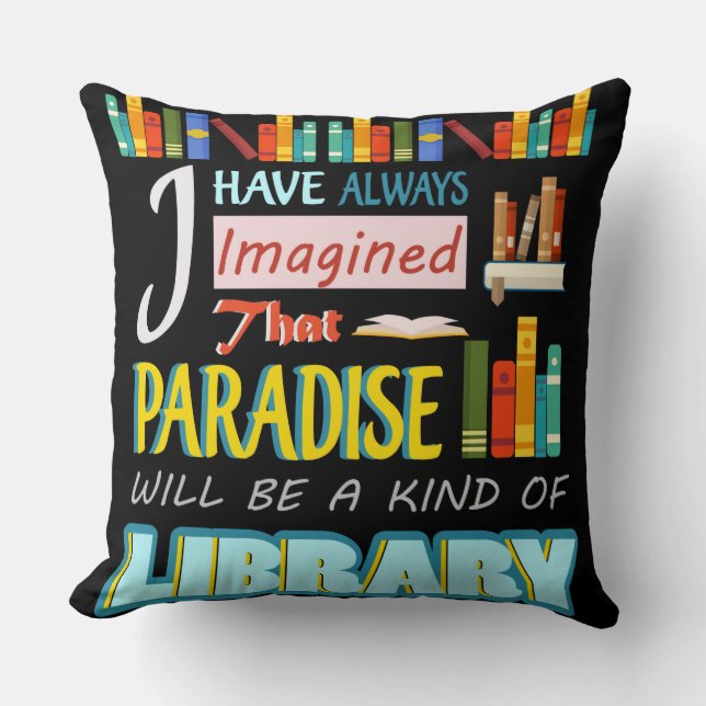 Paradise Text Throw Pillow (Front)