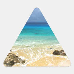 Paradise tropical island beach triangle sticker
