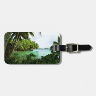Paradise Turquoise Waters and Palm Trees Luggage Tag