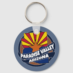 Paradise Valley Arizona flag burst keychain