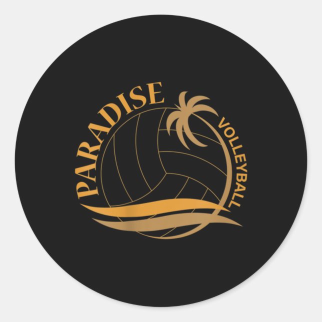 Paradise Volleyball   Classic Round Sticker (Front)