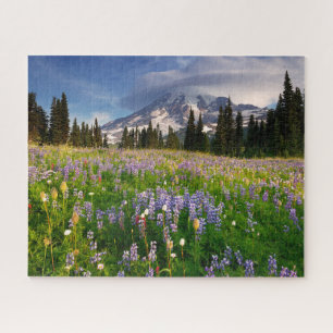 Paradise Wildflower Meadow at Mount Rainier Jigsaw Puzzle