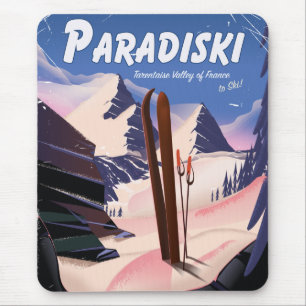 Paradiski Tarentaise Valley , France ,Ski poster. Mouse Pad