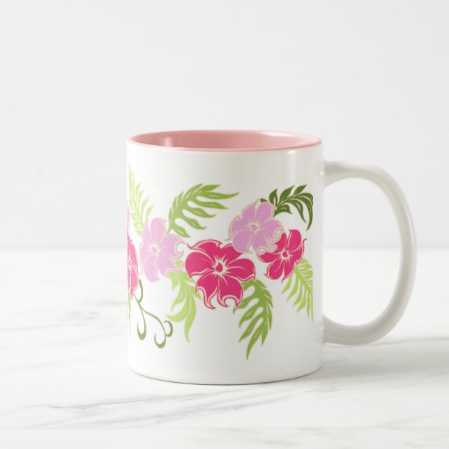 Paradiso Hawaiian Hibiscus Band Two-Tone Coffee Mug (Right)