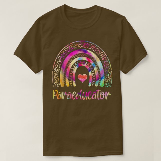 Paraeducator Crew Para Squad Rainbow Back To Schoo T-Shirt (Design Front)