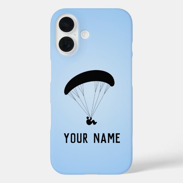Paraglider against Blue Sky, add your name to this Case-Mate iPhone Case (Back)