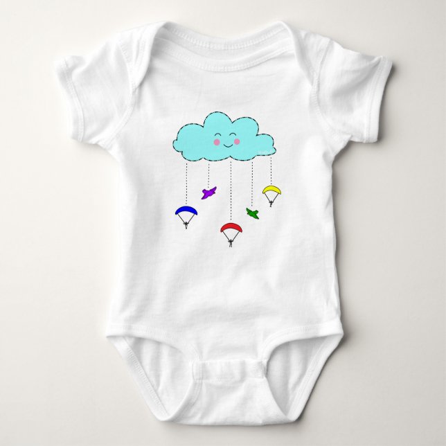 Paraglider Cloud Mobile Baby Bodysuit (Front)