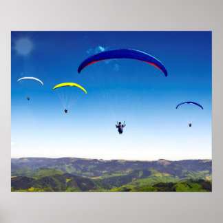 Paraglider in the Black Forest Poster