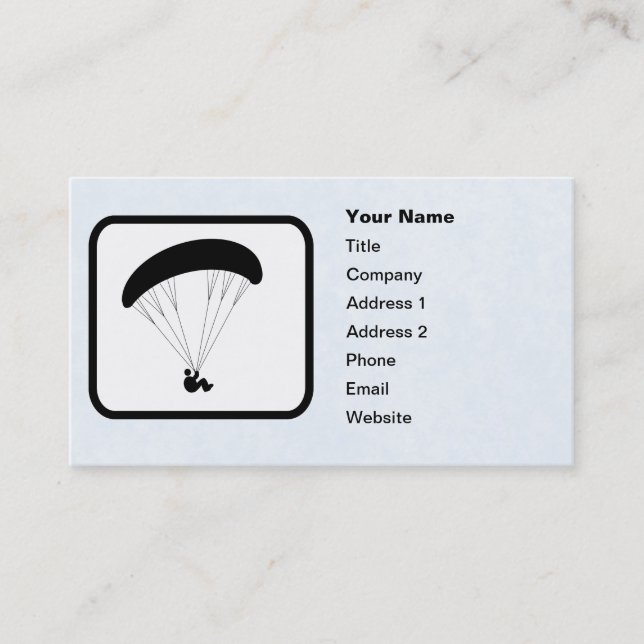 Paraglider Logo Customisable Template Business Card (Front)