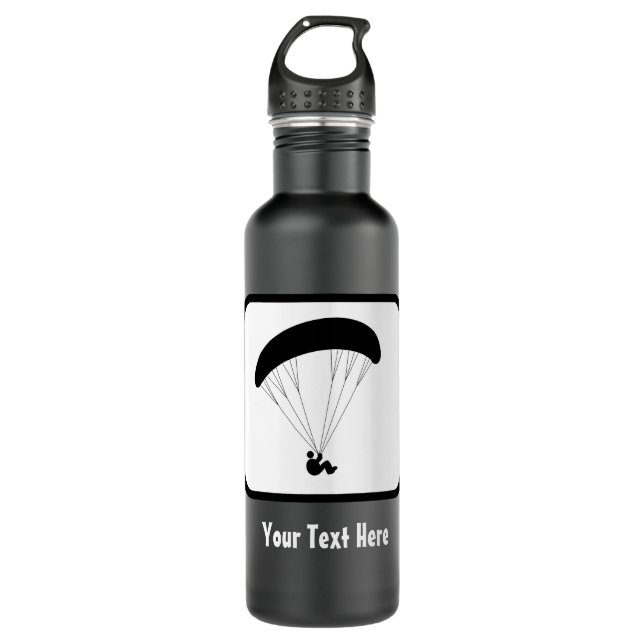Paraglider Logo - Customise the Text on this 710 Ml Water Bottle (Front)