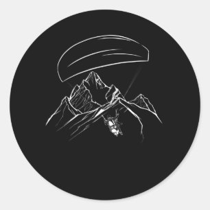 Paraglider Mountains Glide Adventure Classic Round Sticker