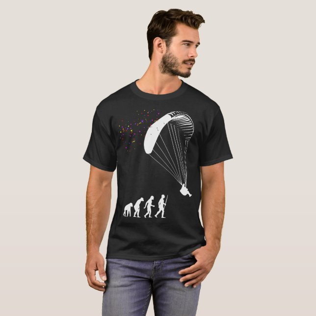 Paraglider Outdoors Human Evolution Tshirt (Front Full)
